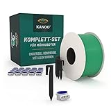 kanoo® Installationsset für Mähroboter mit 250m Begrenzungskabel + 500x Erdnägel + 20x Kabelverbinder – praktisches Komplett-Set fürs Verlegen von Begrenzungsdraht Aller gängigen Marken
