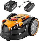 LawnMaster VBRM16 Mähroboter für geeignet für bis zu 100 qm-Selbstfahrender Rasenmäher Roboter mit MX 24V 4.0Ah Lithium-Ionen Akku Ohne Kabel